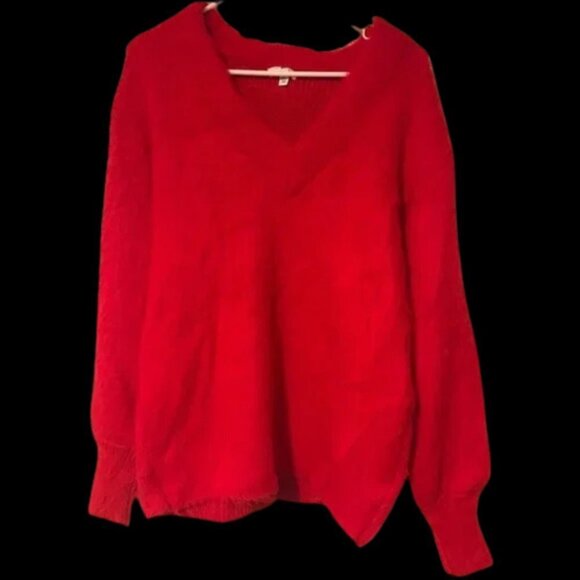 BP Fuzzy Eyelash V Neck Tunic Sweater - Picture 2 of 3